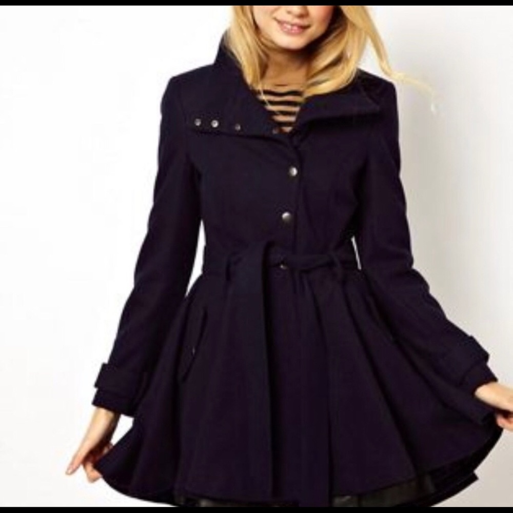 Black ASOS Skater Skirt Coat